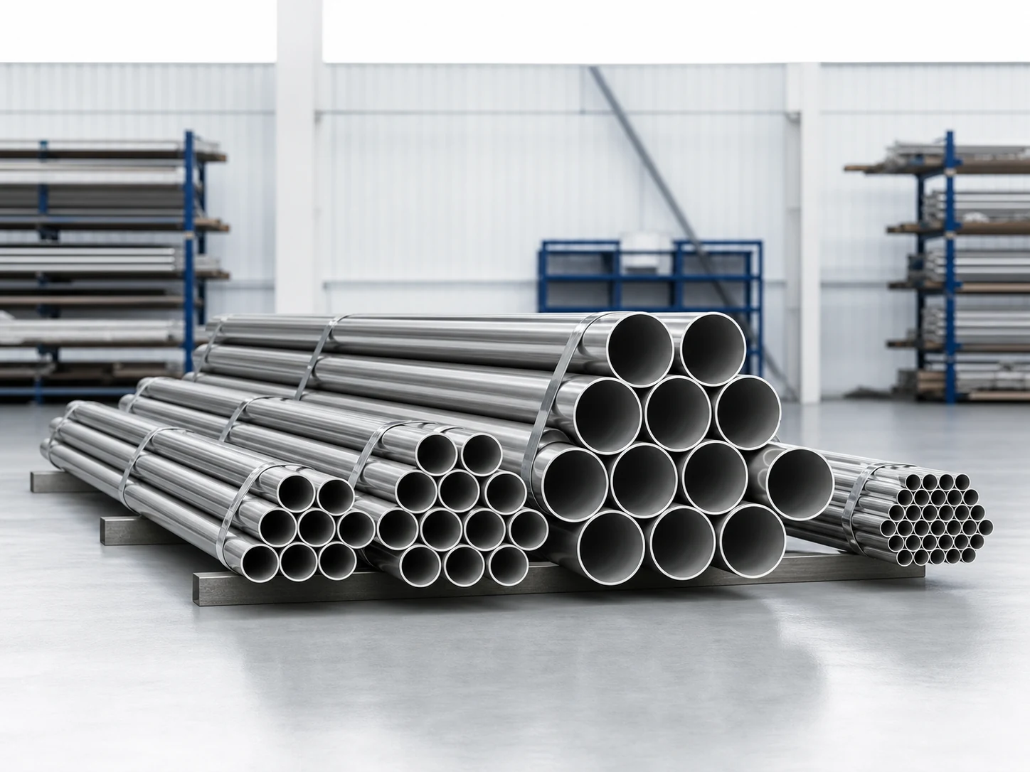 Stainless steel industrial pipes